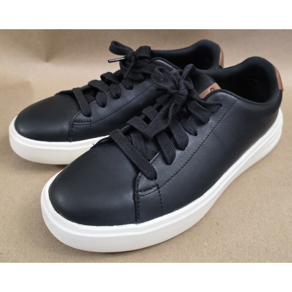 Cole (Sz 8 M) Haan Grand+ Court Sneaker Black Leather / Ivory Men's C39621